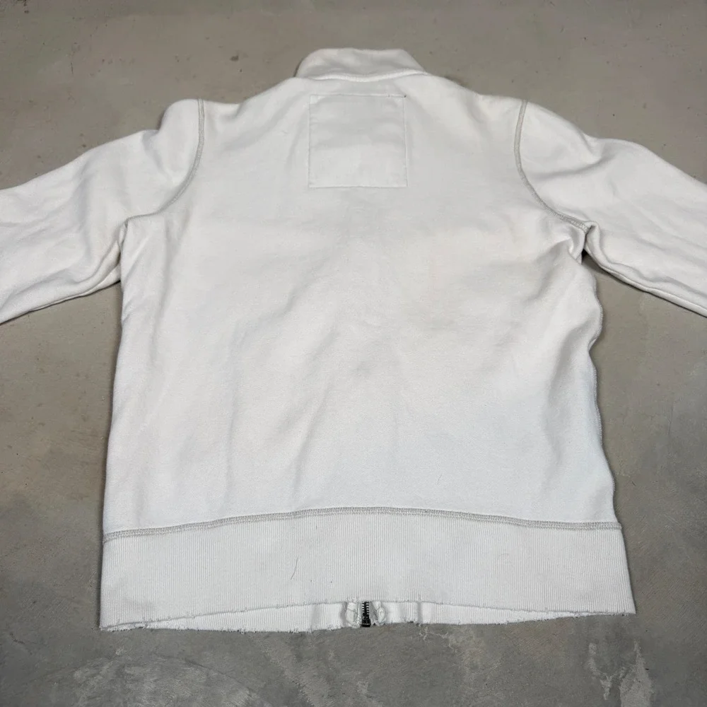 Hollister Laguna Beach Mens Full Zip Mock Neck Sweatshirt White Large surfwear